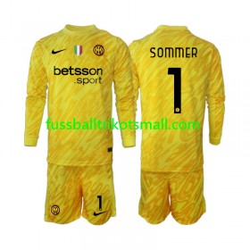 Fußballtrikots Inter Mailand Yann Sommer 1 Torwart Kinder 2024-2025 Langarm Auswärts-trikot kaufen